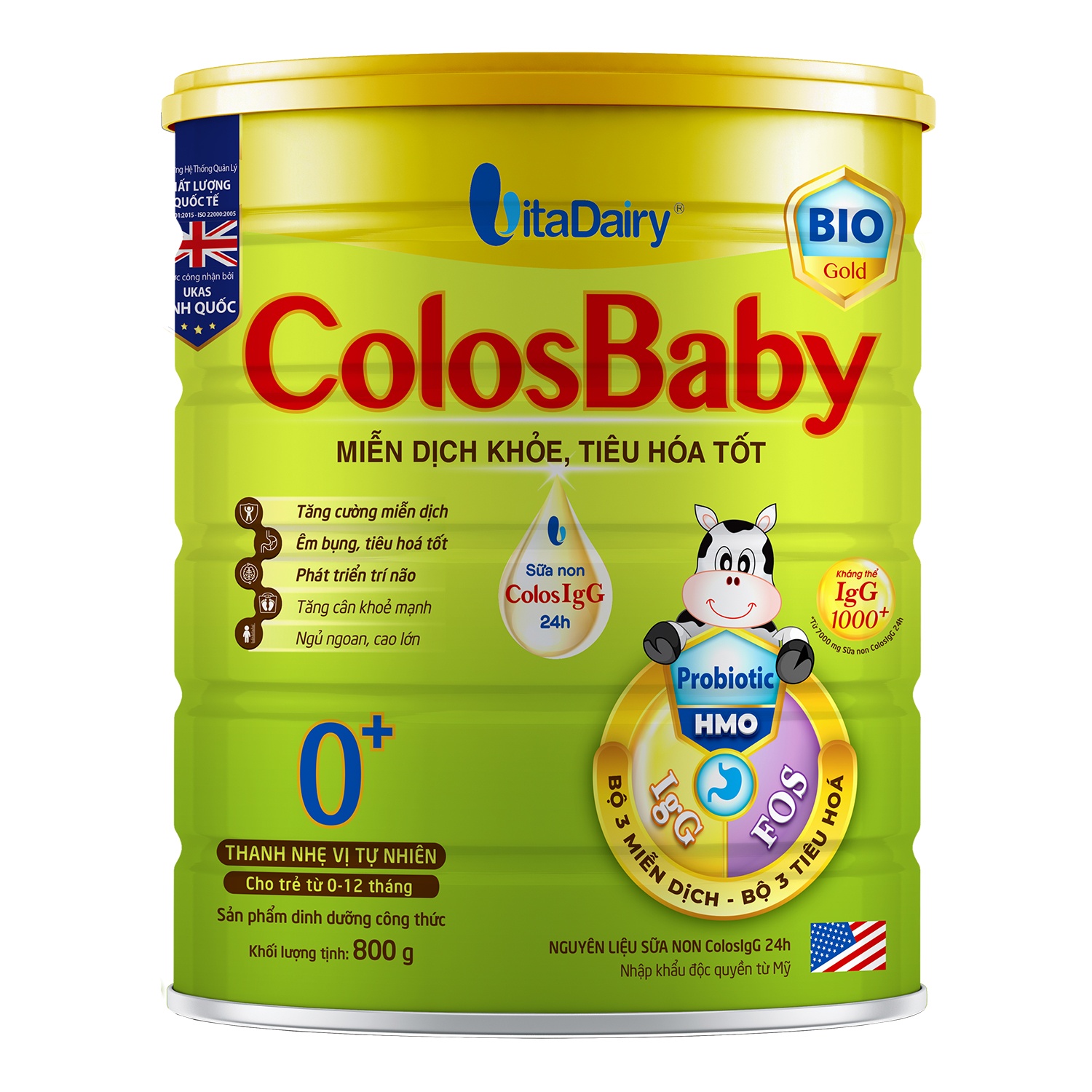 Sữa bột Colosbaby BIO Gold 0+ 800g cho bé từ 0-1 tuổi