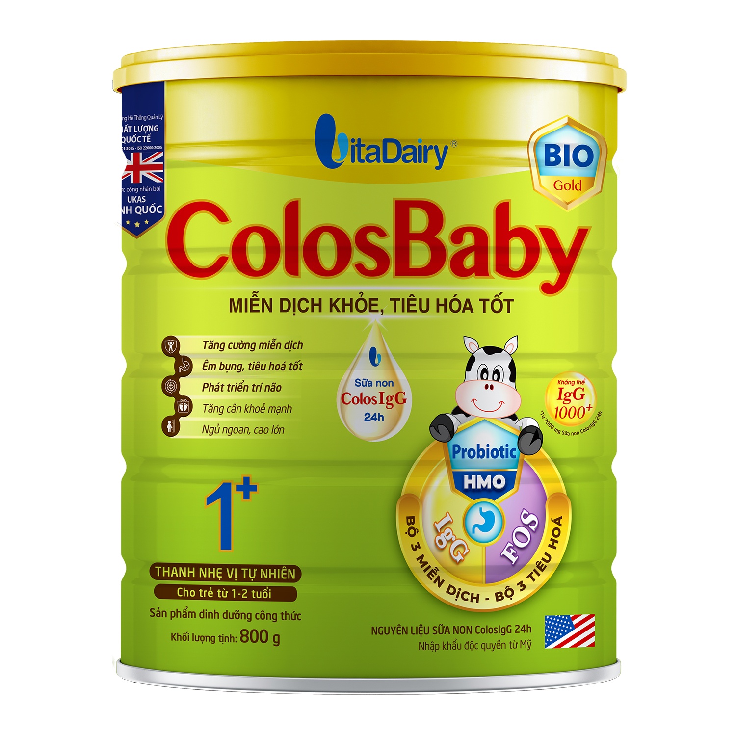 Sữa bột Colosbaby BIO Gold 1+ 800g cho bé từ 1-2 tuổi