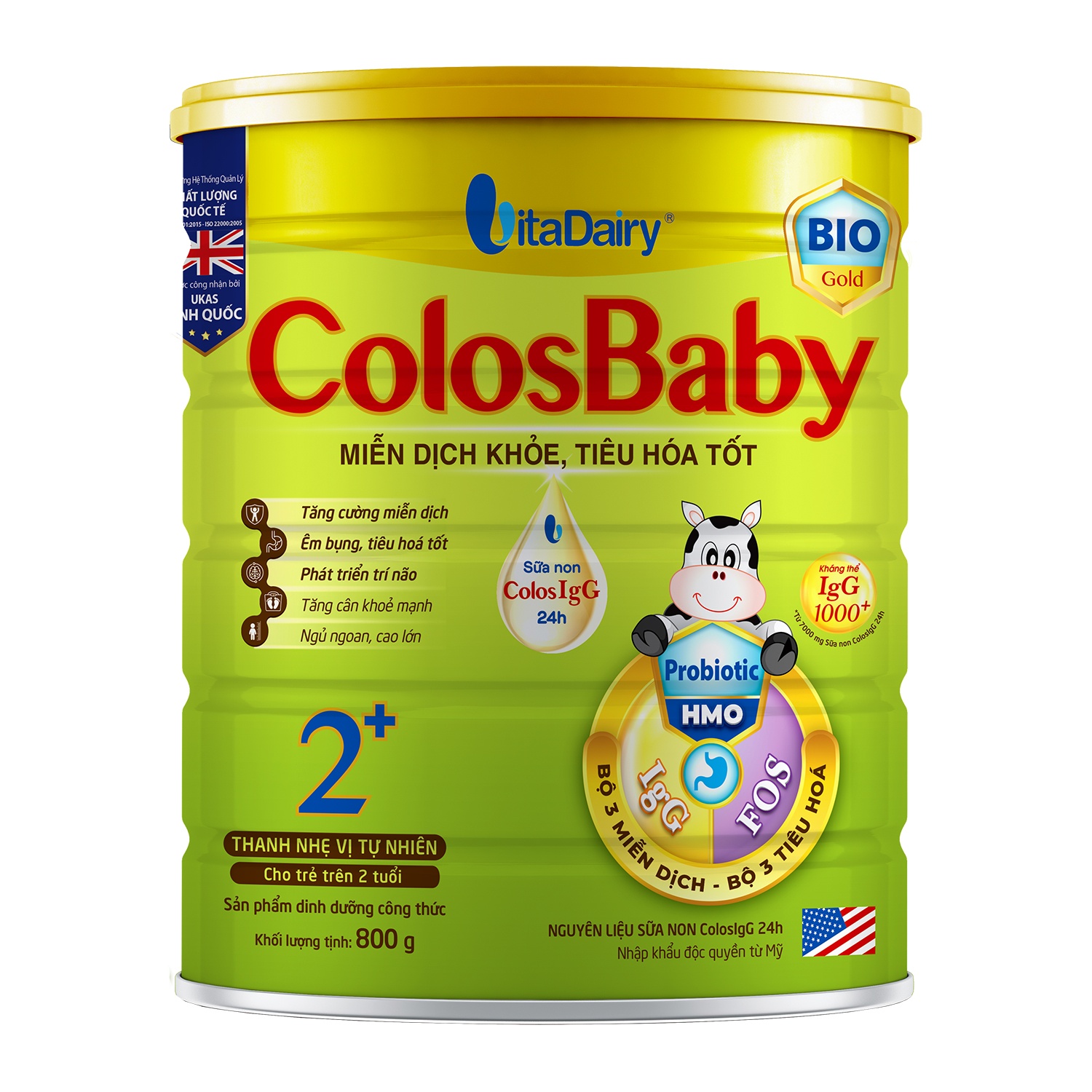 Sữa bột Colosbaby BIO Gold 2+ 800g cho bé trên 2 tuổi