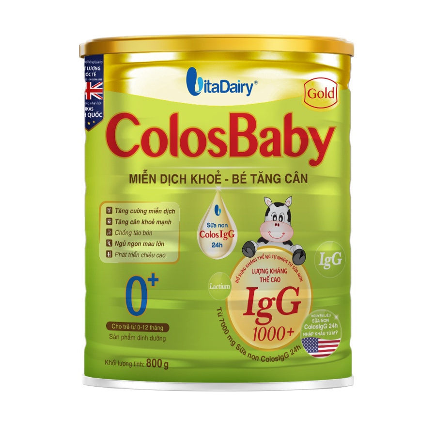 Sữa bột Colosbaby Gold 0+ 800g tăng cường hệ miễn dịch (0-1 tuổi)