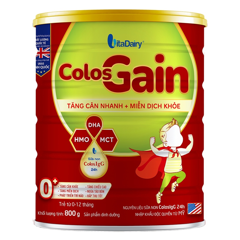 Sữa Colos Gain 0+ 800g cho bé từ 0-12 tháng tuổi