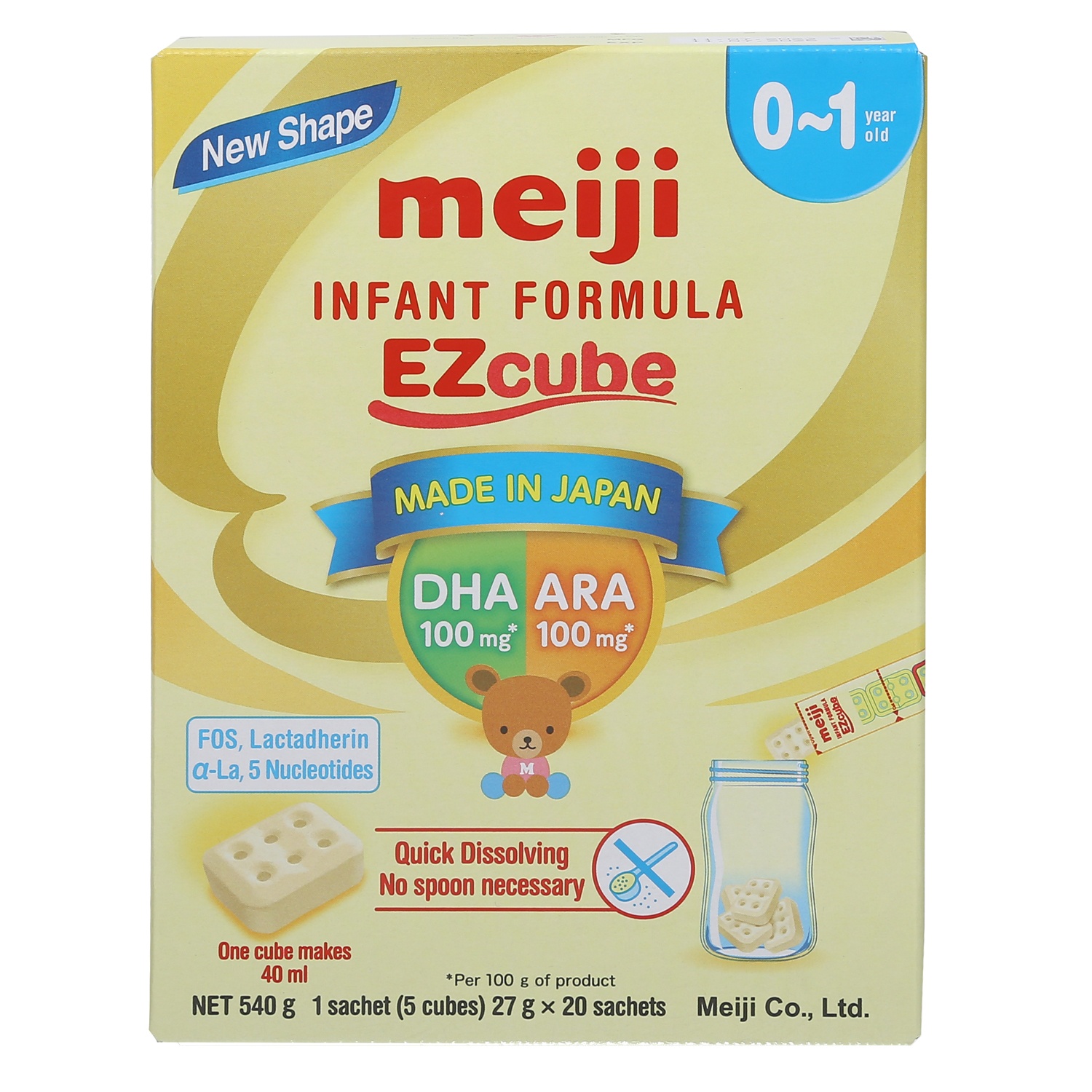 Sữa thanh Meiji Infant Formula EZcube 540g cho bé 0-1Y