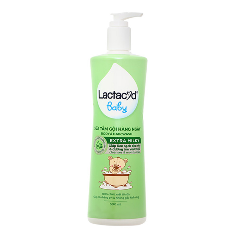 Sữa tắm gội trẻ em Lactacyd Milky bảo vệ da và tóc 500ml