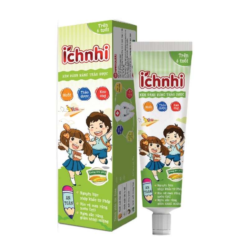 Kem đánh răng thảo dược Ích Nhi hương dưa gang 50g (trên 6 tuổi)