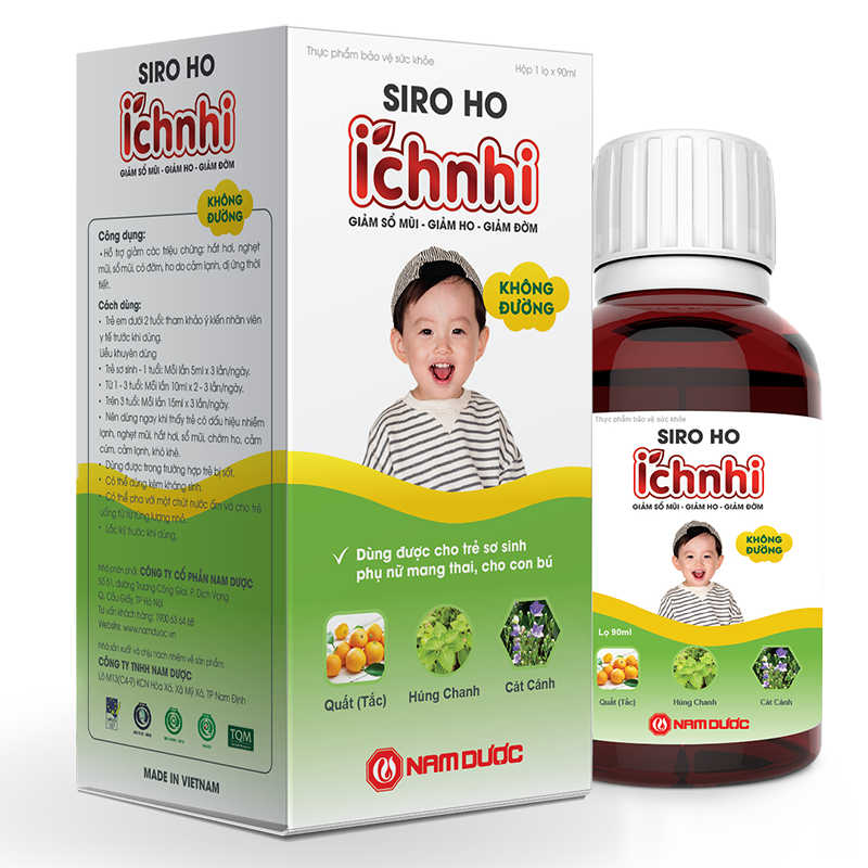 Siro ho cảm Ích Nhi không đường 90 ml