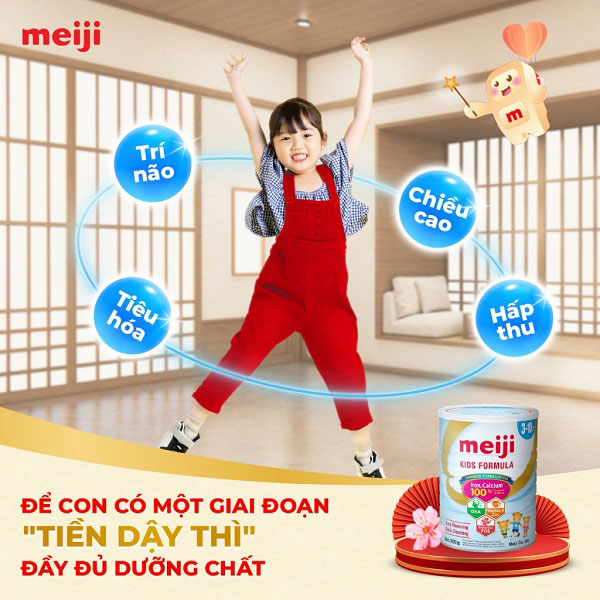 Hướng dẫn mẹ cách pha sữa Meiji 3-10 tuổi chuẩn công thức